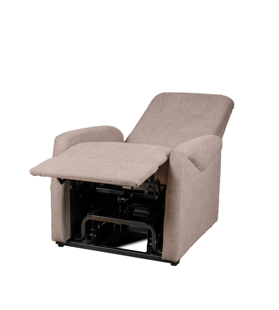 Poltrona massaggiante "siena" tessuto crema con recliner elettrico, 75x93x105 cm